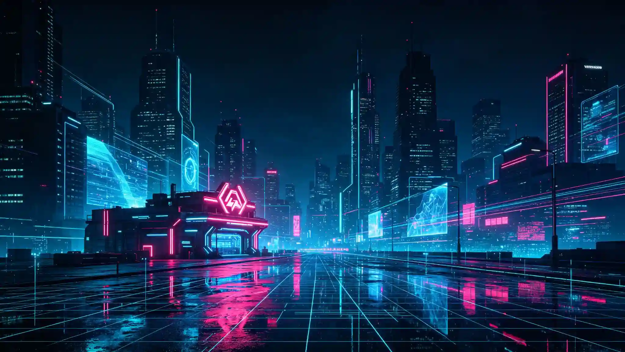 赛博朋克风格城市夜景